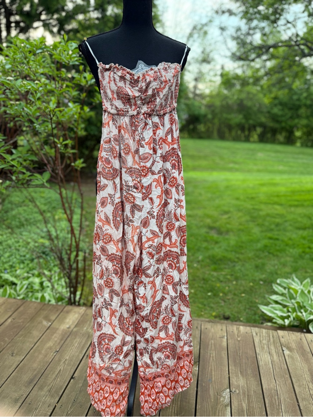 Bohemian Red Paisley  size S jumpsuit new with tag Angie brand comes with gift .